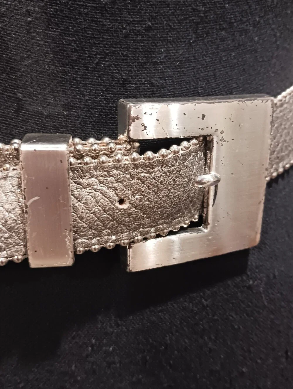 BB Simon Embossed Leather Ball Chain Belt
